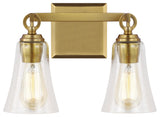 Monterro 2-Light Vanity, Burnished Brass