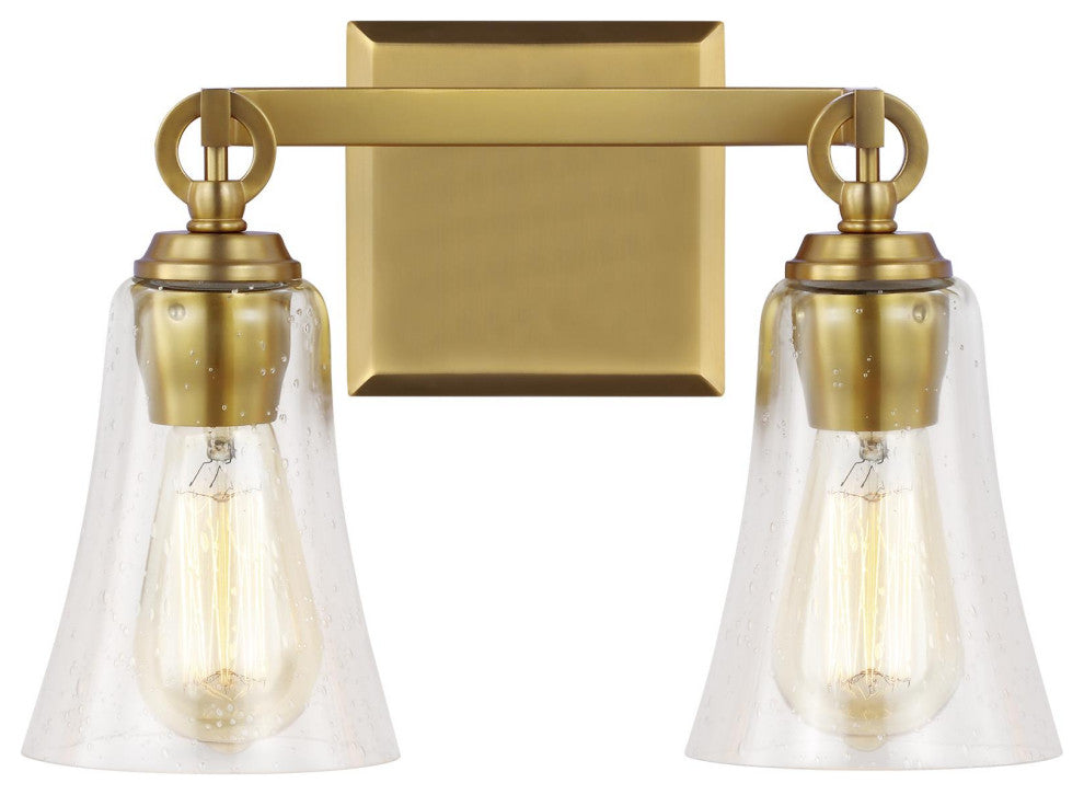 Monterro 2-Light Vanity, Burnished Brass