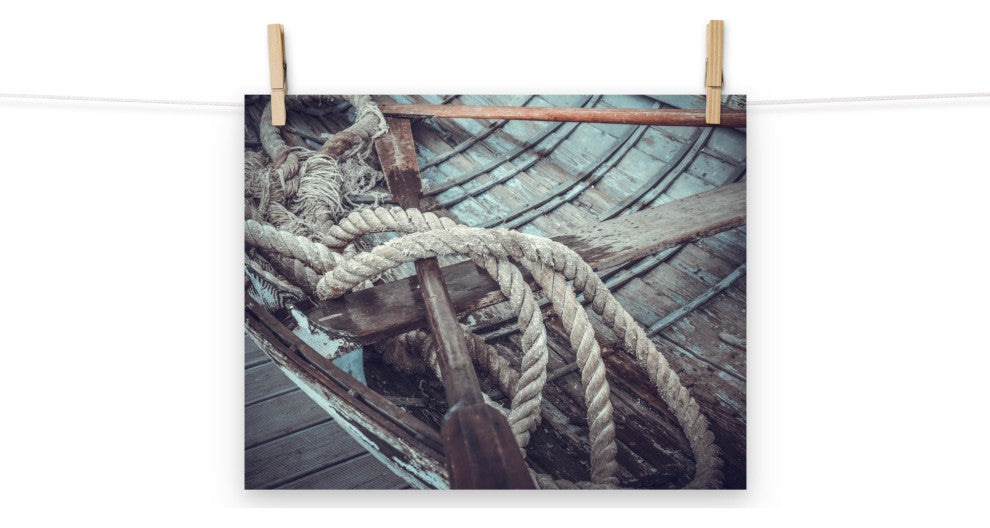 Vintage Boat Oars and Ropes Nautical Photo Loose Wall Art Prints, 11" X 14"