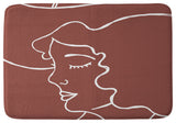 Nick Quintero Cowgirl Line Art Memory Foam Bath Mat