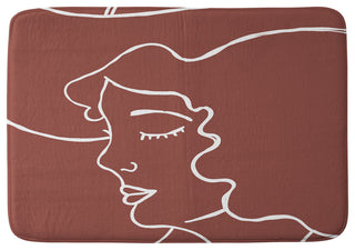 Nick Quintero Cowgirl Line Art Memory Foam Bath Mat