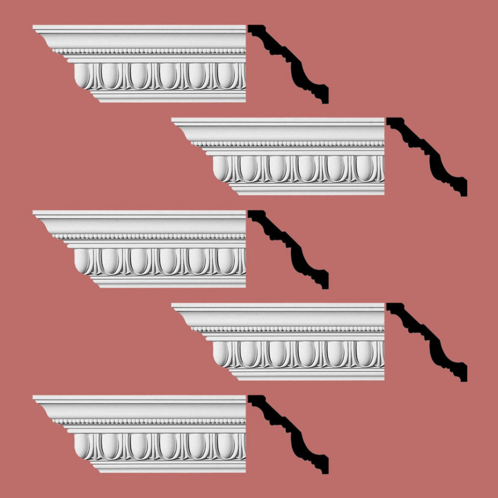 Ornate Cornice White Urethane Design 5 Pieces Totaling 480" Length