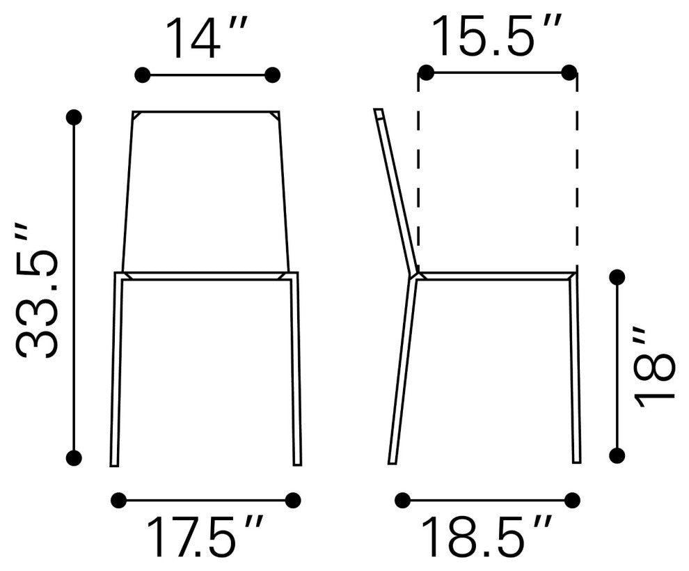 Dining Chair, Set of 4, Steel Metal, Fabric, Brown Black Chrome, Cafe Bistro