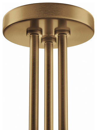 Stellar 3-Light Semi-Flush Ceiling Light, Opal Satin Brass