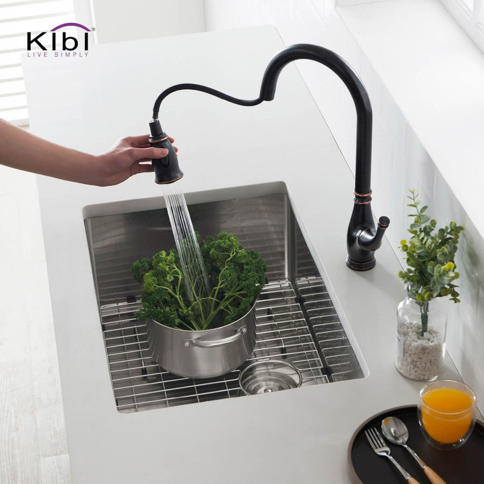 KIBI Handcrafted Undermount Single Bowl 16 gauge Stainless Steel Kitchen Sink, 2