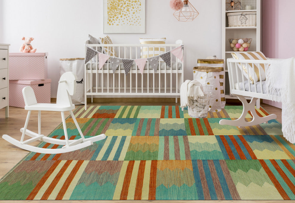 Winchester Kilim Inju Blue/Beige Rug, 6'6x9'10