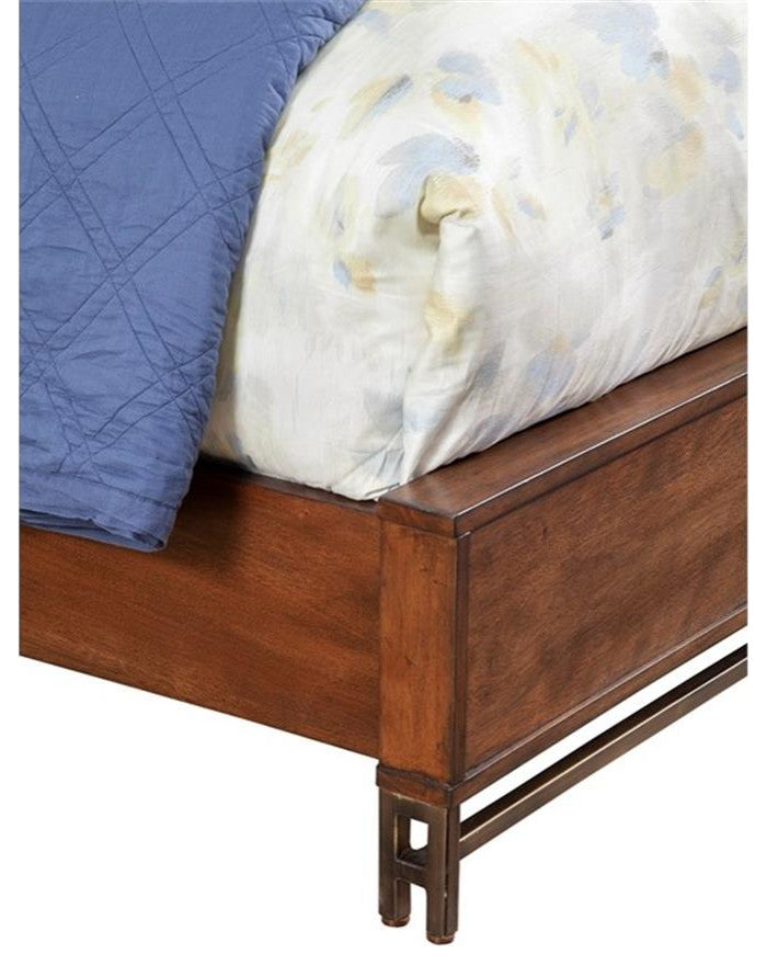 Origins by Alpine Trig Standard King Wood Panel Bed in Antique Brown