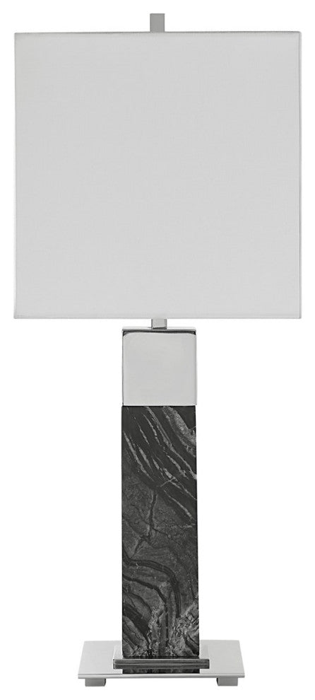 Uttermost Pilaster Marble Table Lamp 30060-1, Black