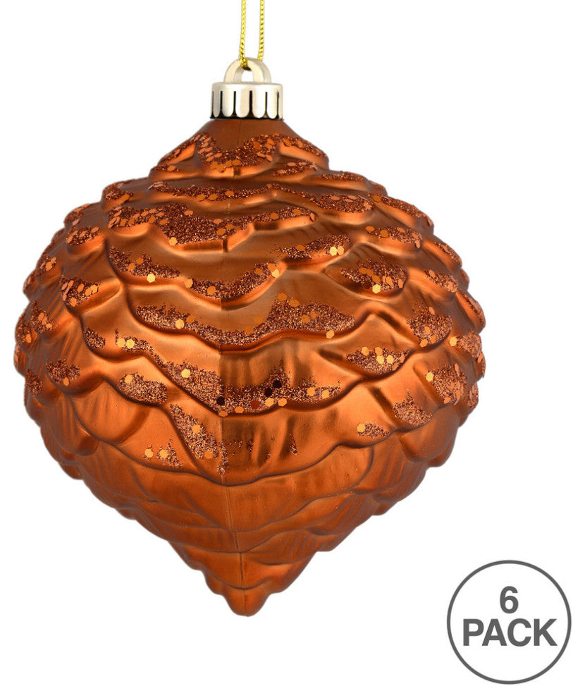 Vickerman N183888D 6" Copper Glitter Pinecone Christmas Ornament