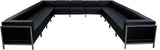 Black Leather Sectional, 13 PC