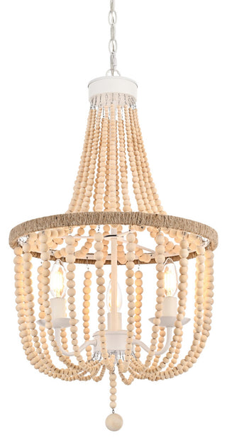 Home Living 16" Beaded Pendant, Beige
