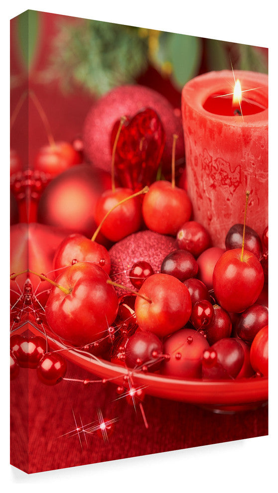 Cora Niele 'Red Candle And Baubles' Canvas Art, 22"x32"