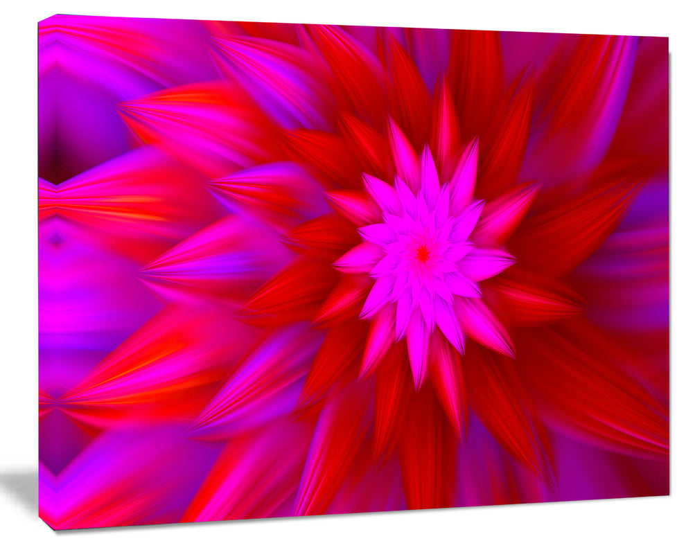 Dance of Bright Spiral Pink Flower, Floral Canvas Art Print, 20"x12"