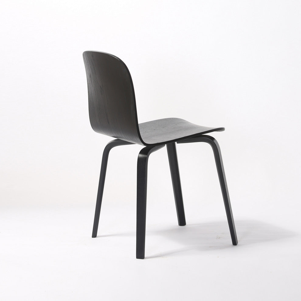 Elite Living Glen, Set of 2, Modern Wooden Dining Side Chair, Black