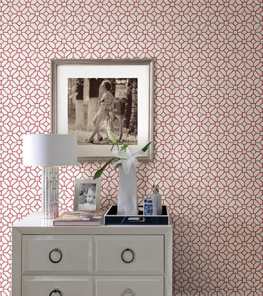 Modern Geometric Wallpaper, Salmon, Bolt