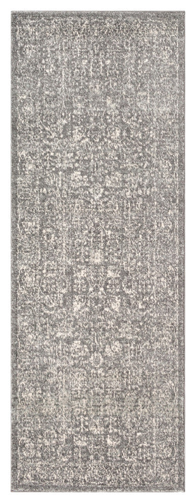 Harput Traditional Black, Light Gray Area Rug, 2''7"x7''3"