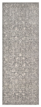 Harput Traditional Black, Light Gray Area Rug, 2'7"x7'3"