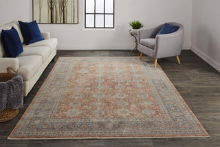 Weave & Wander Gilford Rust/Blue 6'7"x9'10" Power Loomed Area Rug
