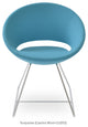 Crescent Wire Chair, White Powder Base, White Leatherette
