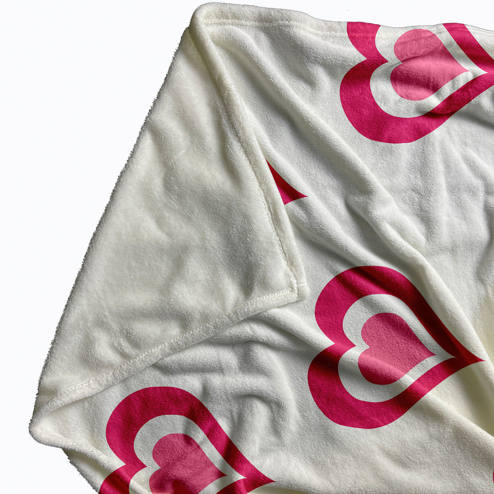 30 x 40 in Burnin' Love Valentine's Throw Blanket, Pink