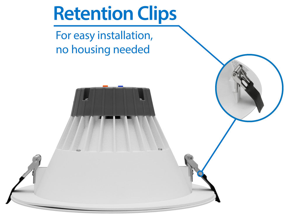 CLR-Select 8" Nickel Commercial Canless LED Downlight Kit