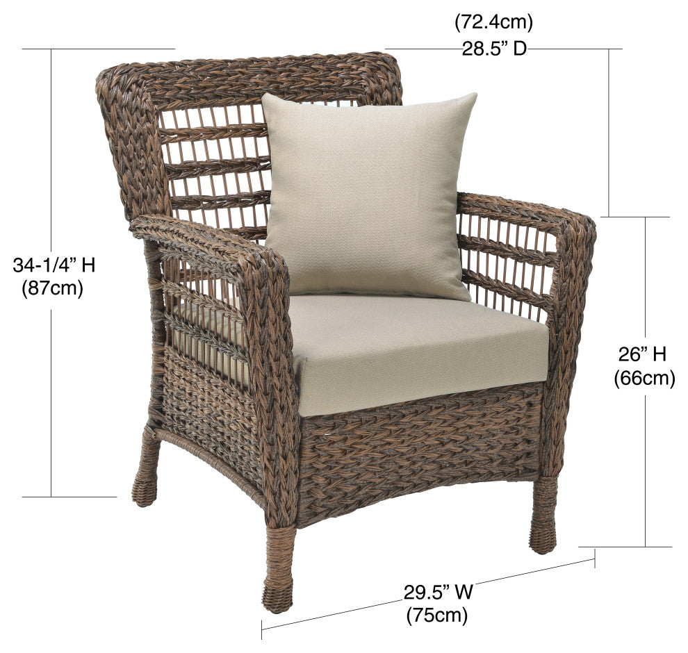 Modern Concept Faux Sea Grass Resin Rattan Patio 6-Piece Conversation Set