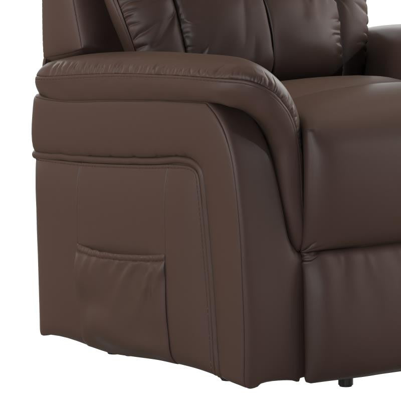 Hercules Series Remote Powered Lift Recliner, Cognac Leathersoft