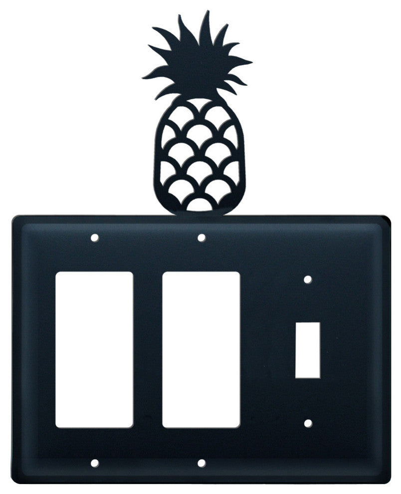 Double GFI and Single Switch Cover, Pineapple