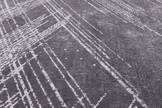 Low-Pile Sidney Charcoal/Ivory Rug, Charcoal, 10'x14'