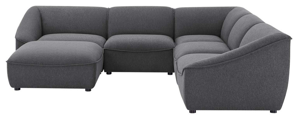 Sectional Sofa Set, Fabric, Dark Gray, Modern, Living Lounge Hospitality