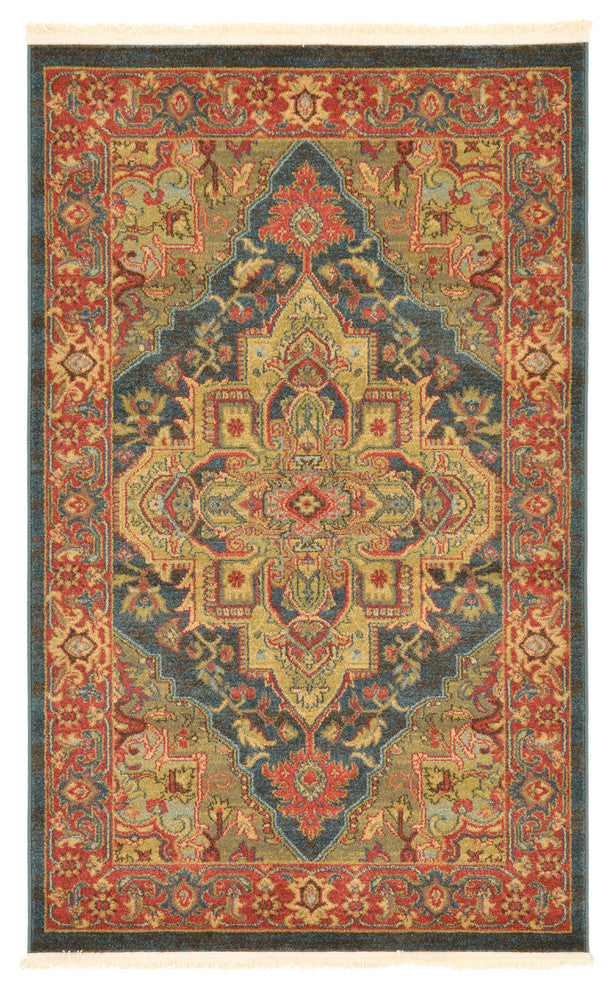 Unique Loom Navy Blue Arsaces Sahand 3' 3 x 5' 3 Area Rug