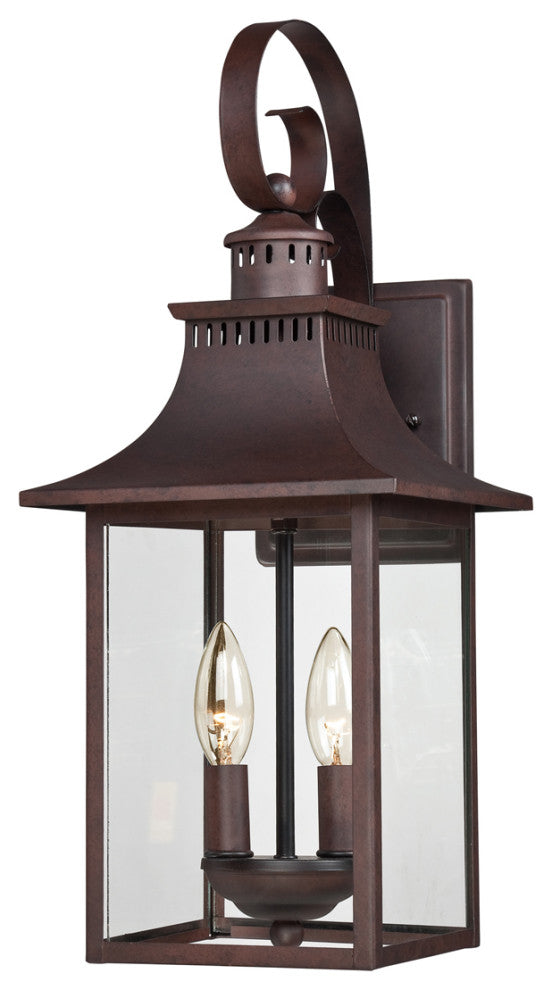 Quoizel CCR8408CU Two Light Outdoor Wall Lantern Chancellor Copper Bronze