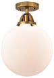 Beacon Semi-Flush Mount, Brushed Brass, Matte White, Matte White