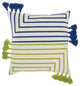 Mina Victory CN029 Throw Pillow, Lime/Blue, 18"X18"