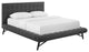 Julia Queen Biscuit Tufted Upholstered Fabric Platform Bed Gray