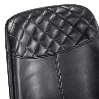 Faux Leather Black Base Swivel Desk Chair, Black