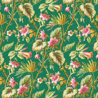 Red from Scalamandre Twin Geneva Bed, Tropical Flora Green