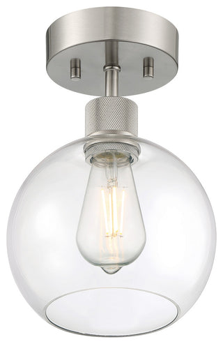 Access Lighting 63148LEDDLP/CLR Port Nine 8"W LED Semi-Flush - Brushed Steel