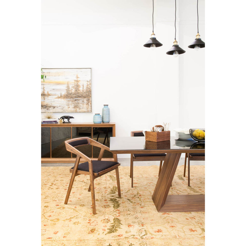 Mid - Century Modern Padma Arm Chair Black - Brown