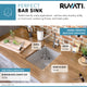 Ruvati RVH7114 14" Undermount 16 Gauge Tight Radius Bar Prep Sink