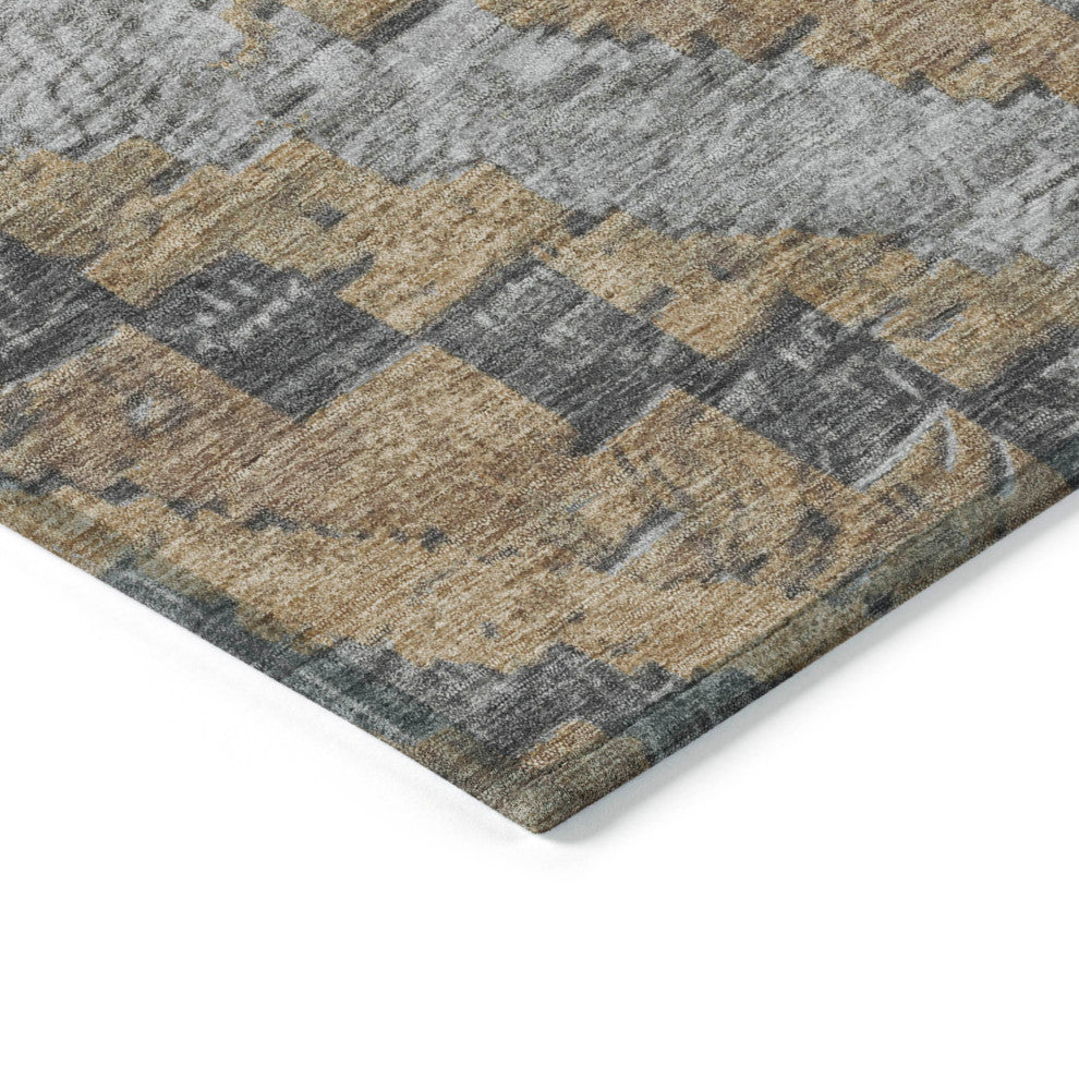Machine Washable Indoor/Outdoor Chantille ACN1890 Khaki 9' x 12' Rug