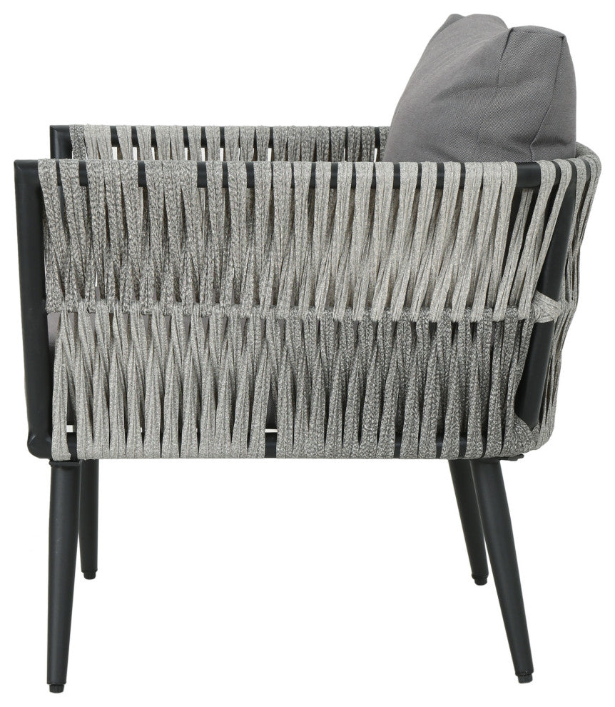 Shipley Outdoor Wicker and Aluminum Club Chair