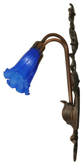 Meyda lighting 16677 11"W Blue Pond Lily 2 LT Wall Sconce