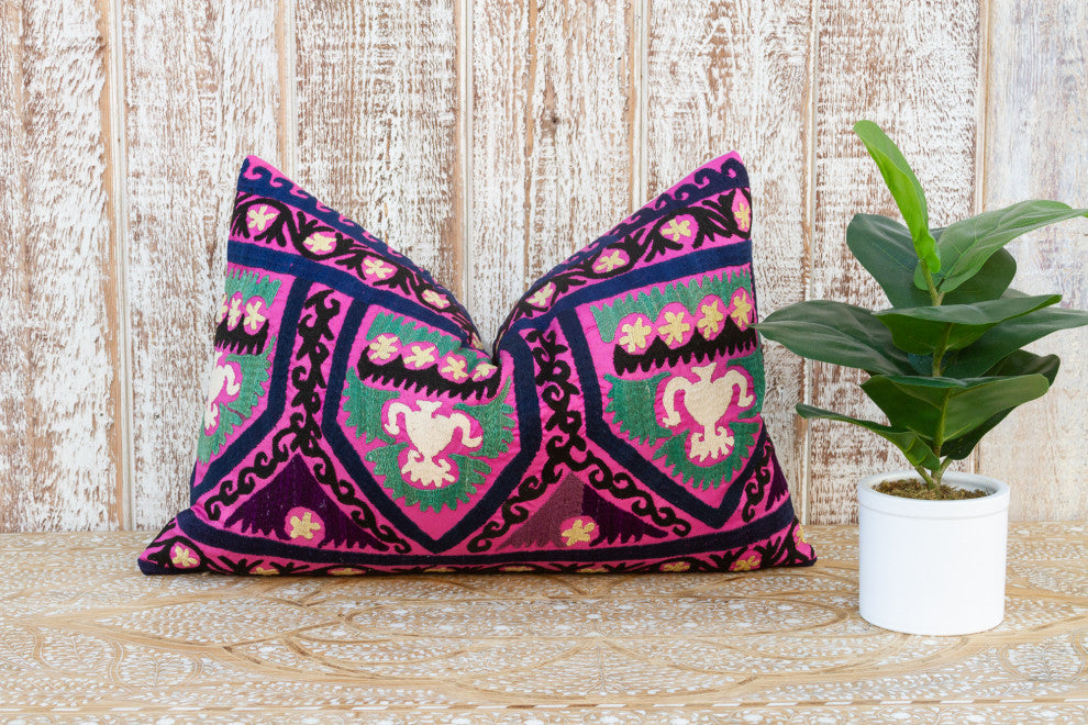 Guli Nurata Suzani Lumbar Pillow