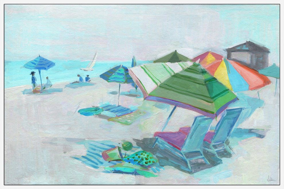 "Taking a Break" Floater Framed Painting Print on Canvas, 60"x40"