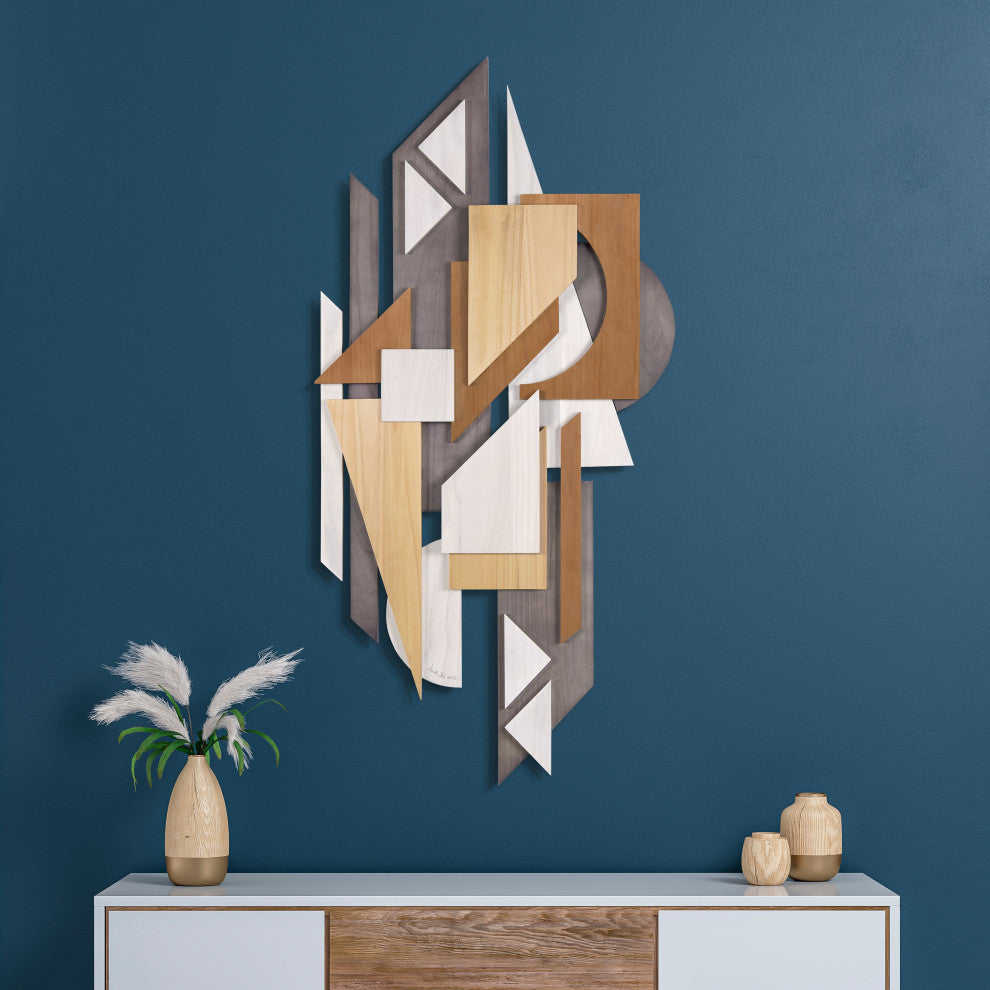 "Moonlit Mist I and II" Hand Made Solid Wood Abstracts