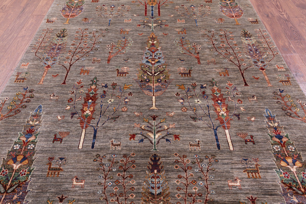 6' 7" X 9' 5" Persian Gabbeh Tribal Handmade Rug Q9613