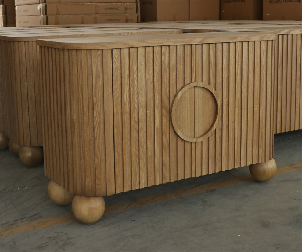 Lucca Fluted Accent Cabinet With Ball Legs