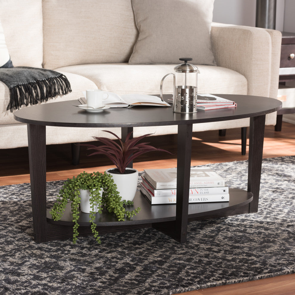 Jacintha Modern and Contemporary Wenge Brown Finished Coffee Table