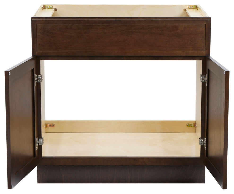 Vanity Art Birch Plywood Single Base Storage Cabinet, Brown, 33"